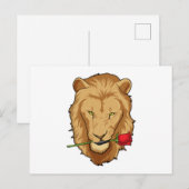 Lion met Roos Briefkaart (Voorkant / Achterkant)
