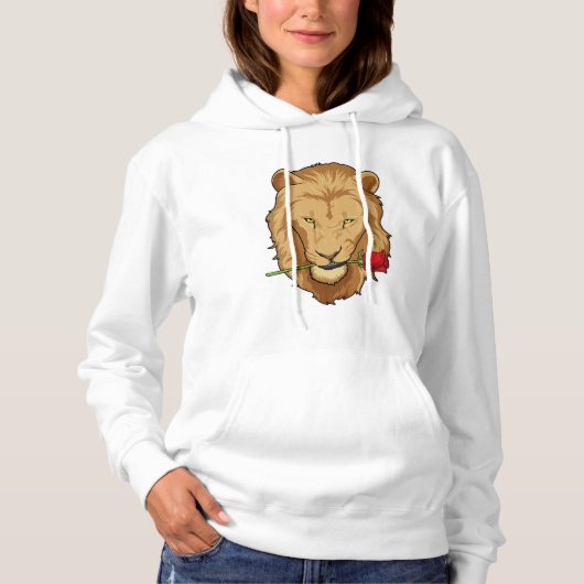 Lion met Roos Hoodie (Voorkant)