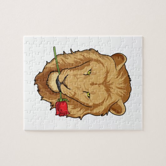 Lion met Roos Legpuzzel (Horizontaal)