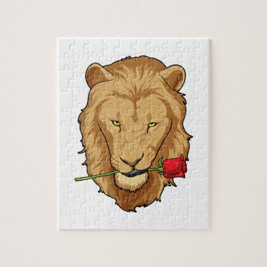 Lion met Roos Legpuzzel (Verticaal)