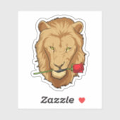 Lion met Roos Sticker (Vel)