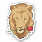 Lion met Roos Sticker (Voorkant)