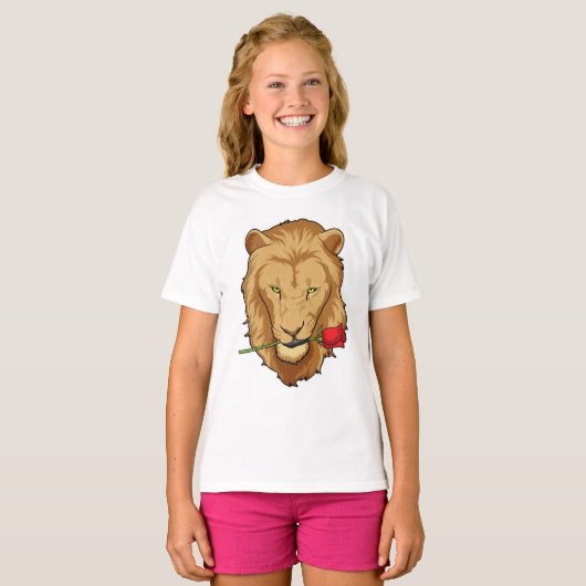 Lion met Roos T-shirt (Voorkant volledig)