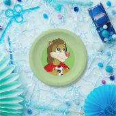 Lion met voetbal cartoon bord (Feest)