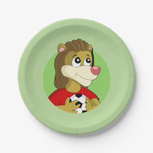 Lion met voetbal cartoon bord (Voorkant)