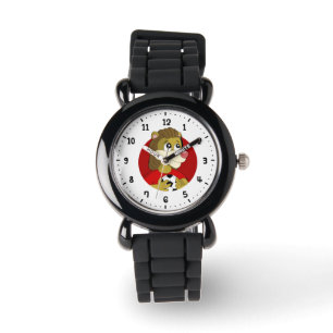 Lion met voetbal cartoon watch horloge