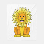 Lion met zonnebloempitten fleece deken (Voorkant)