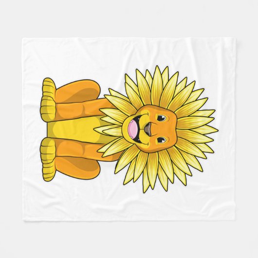 Lion met zonnebloempitten fleece deken (Voorkant (Horizontaal))