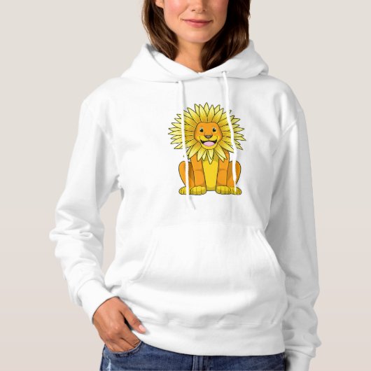 Lion met zonnebloempitten hoodie (Voorkant)