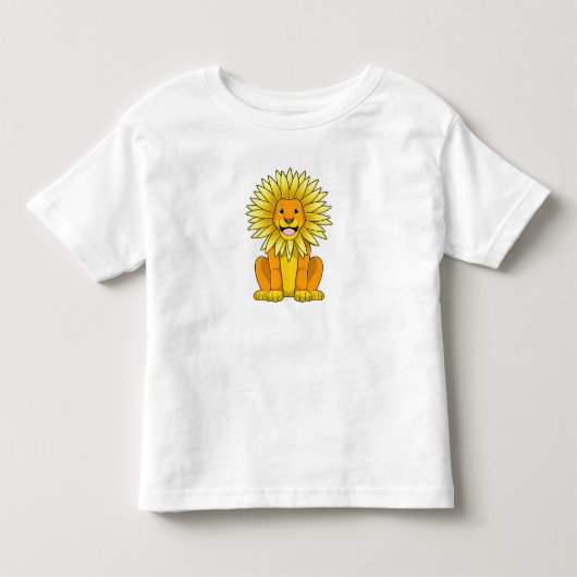 Lion met zonnebloempitten kinder shirts (Voorkant)