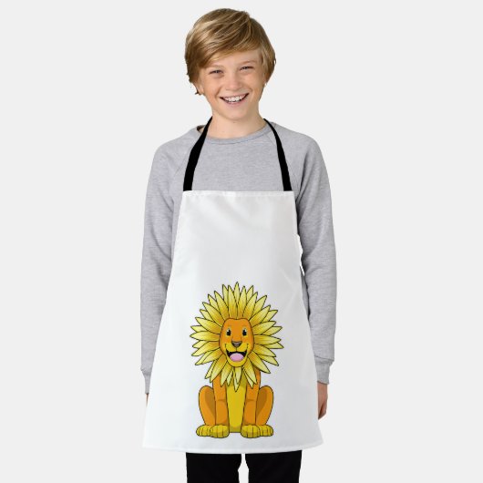 Lion met zonnebloempitten schort (Gedragen)