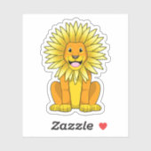 Lion met zonnebloempitten sticker (Vel)