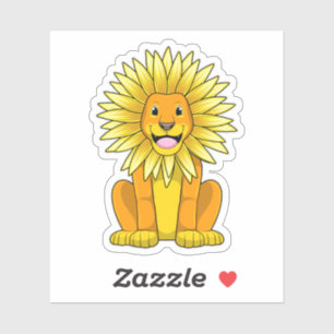 Lion met zonnebloempitten sticker