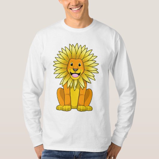 Lion met zonnebloempitten t-shirt (Voorkant)