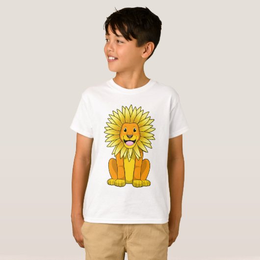 Lion met zonnebloempitten t-shirt (Voorkant volledig)