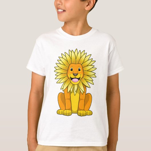 Lion met zonnebloempitten t-shirt (Voorkant)