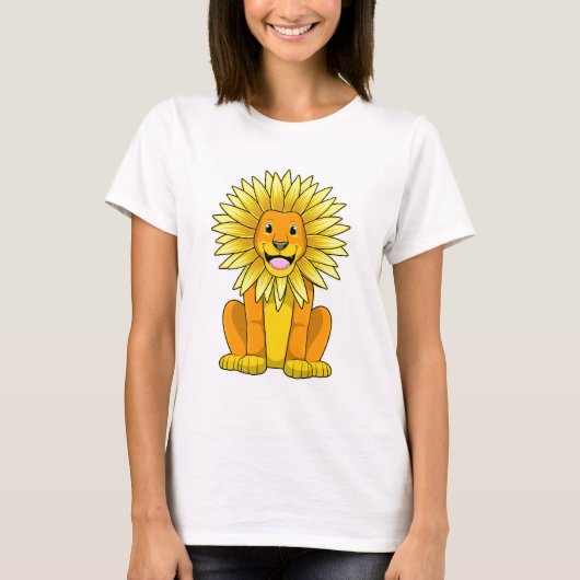 Lion met zonnebloempitten t-shirt (Voorkant)