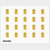 Lion met zonnebloempitten vierkante sticker (Vel)