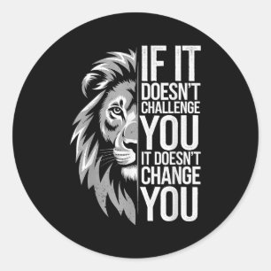 Lion Mindset Motivatie offerte voor Gym Workout An Ronde Sticker
