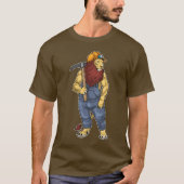 Lion Miner Pickaxe Mining T-shirt (Voorkant)