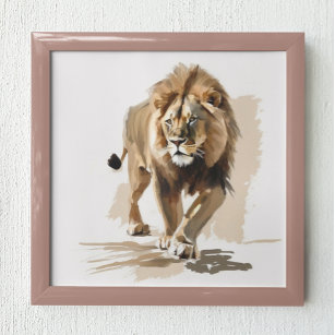 Lion Moderne Abstracte verf Poster
