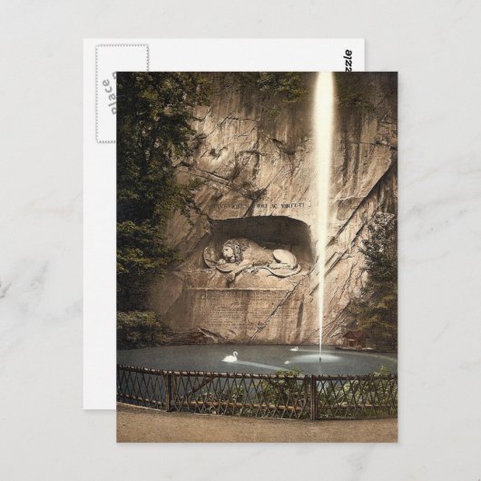 Lion Monument en fontein, Lucerne, Zwitserland Briefkaart (Voorkant / Achterkant)