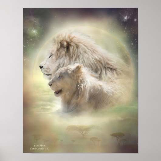 Lion Moon Art Poster (Voorkant)