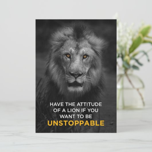 Lion Motivatie Bedankkaart (Staand voorkant)