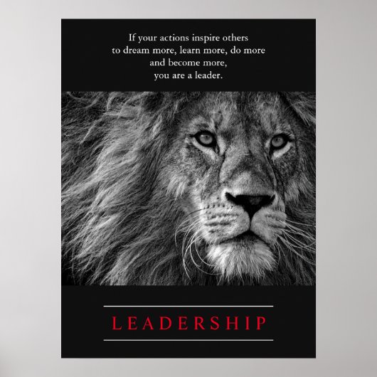 Lion Motivatie Leadership Poster (Voorkant)
