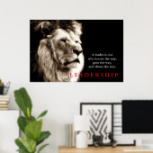 Lion Motivatie Leadership Quote Poster (Thuiskantoor)