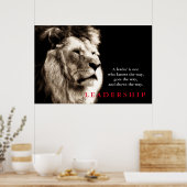 Lion Motivatie Leadership Quote Poster (Keuken)