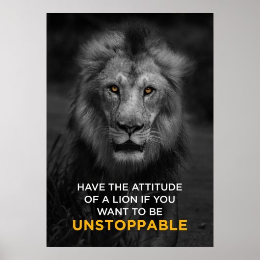 Lion Motivatie Poster (Voorkant)
