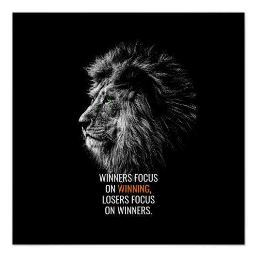 Lion Motivatie Quote Perfect Poster (Voorkant)