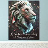 Lion Motivation Quote Canvas Afdruk (Insitu (Houten vloer))