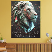 Lion Motivation Quote Canvas Afdruk (Insitu (Woonkamer))