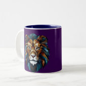 lion mug tweekleurige koffiemok (Voorkant links)