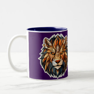 lion mug tweekleurige koffiemok