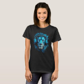 Lion Music Head Handset Blue Eyes Zoo Animal Lion T-shirt (Voorkant volledig)