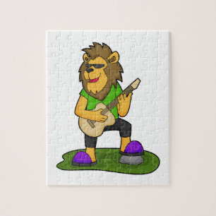 Lion Musician Guitar Music Legpuzzel