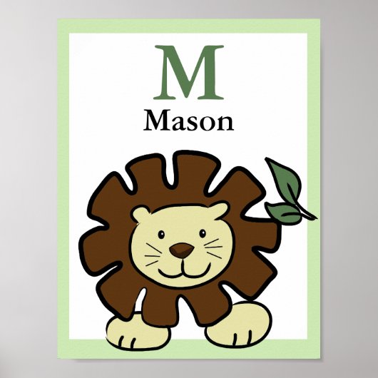 LION NAME PRINT Baby Dieren Zoo (Voorkant)