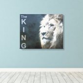 Lion Natuur Animal Foto van de King Sjabloon Canvas Afdruk (Insitu (Houten vloer))