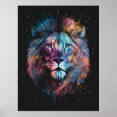 Lion Nebular - Graffiti Neon Ink Splash Poster (Voorkant)
