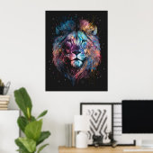 Lion Nebular - Graffiti Neon Ink Splash Poster (Thuiskantoor)