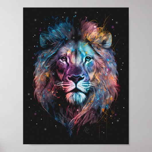 Lion Nebular - Graffiti Neon Ink Splash Sweatshirt Poster (Voorkant)