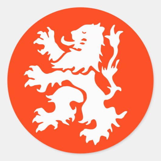 Lion Nederland Ronde Sticker (Voorkant)