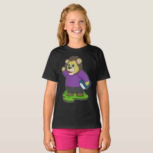 Lion Nerd Boek T-shirt (Voorkant volledig)
