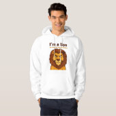  lion no time for sheep drama White Motivational Hoodie (Voorkant volledig)
