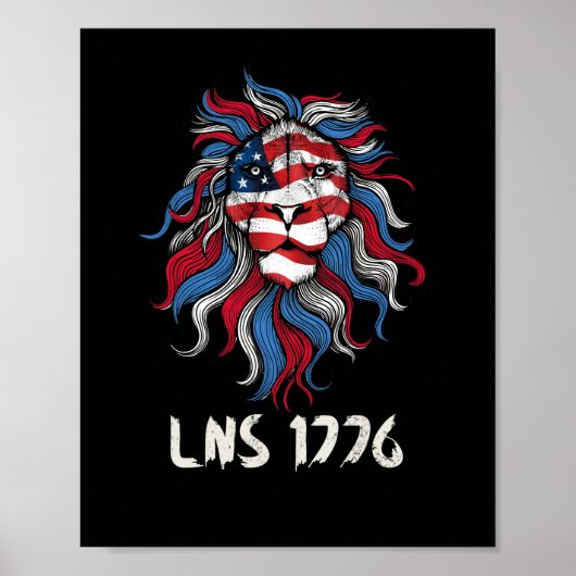 Lion Not Sheep 1776 USA Flag Independence Poster (Voorkant)