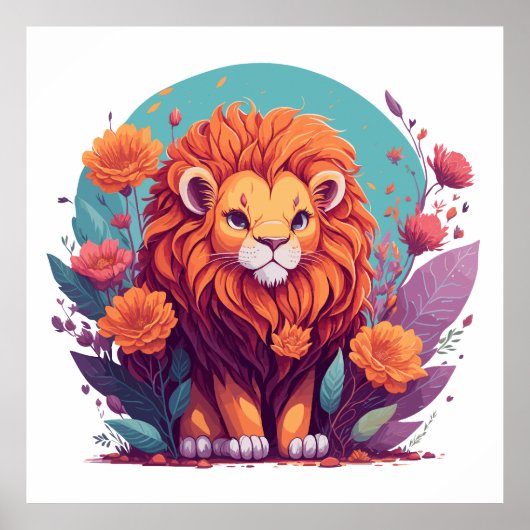 Lion Nursery Art - Lion Lovers cadeau-idee Poster (Voorkant)