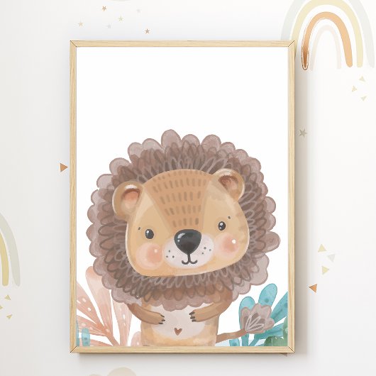 Lion Nursery Poster Animal Kinder Room Decor